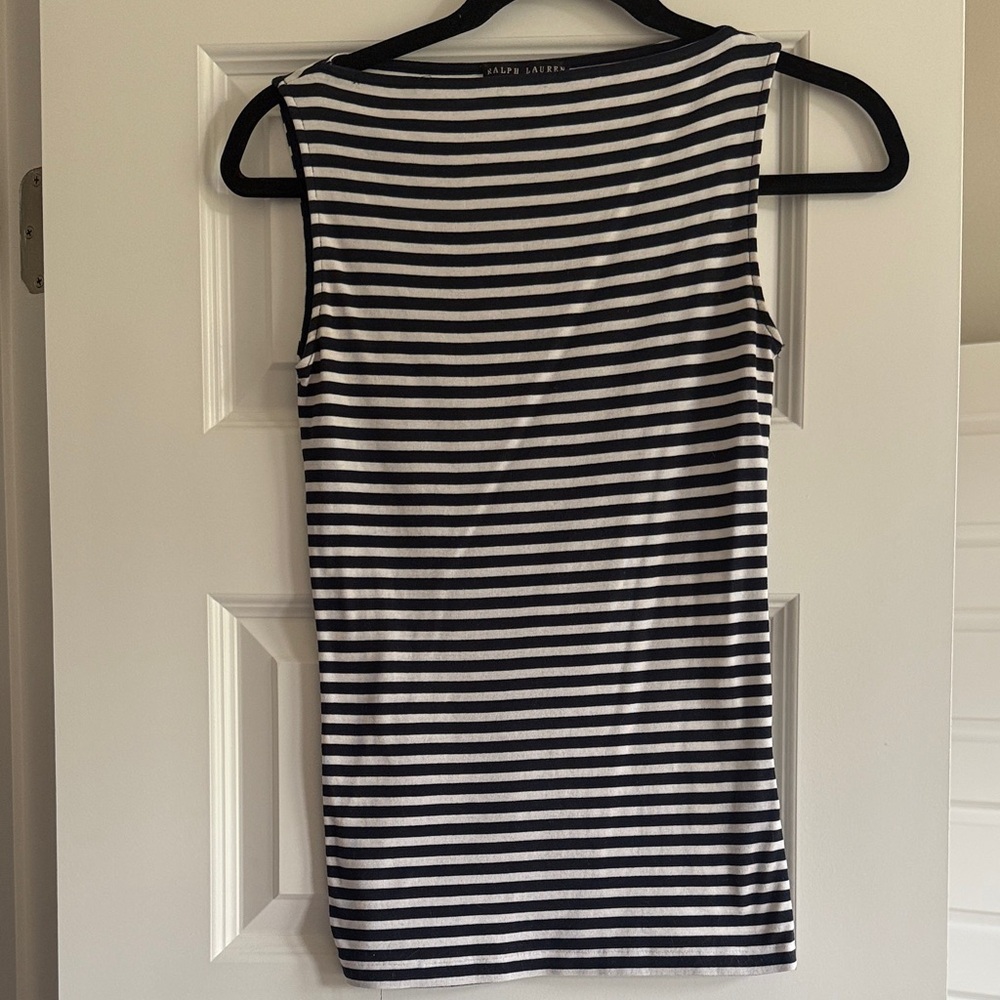 Ralph Lauren Women's Striped Tank Top - Black and White